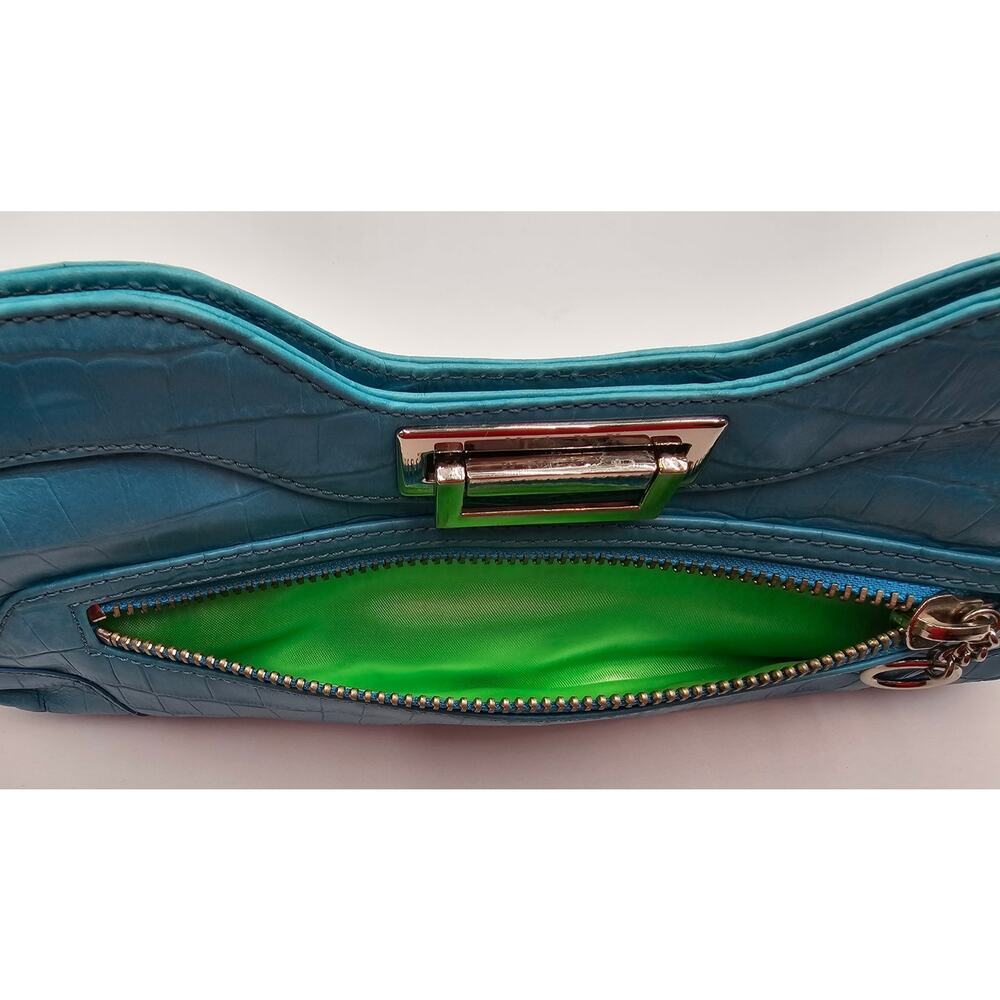Maxx New York Blue Genuine Cow Embossed Leather Clutch - Picture 14 of 16